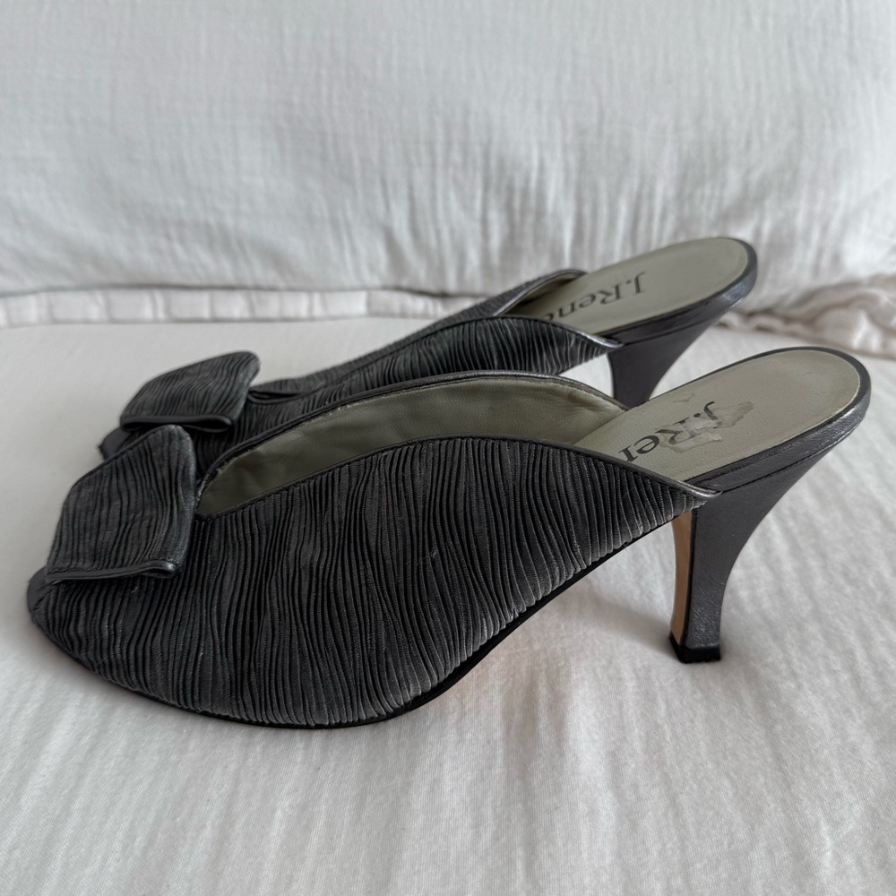 J. Renee Gray Elvira Peep-toe Fabric Mules - Picture 5 of 9
